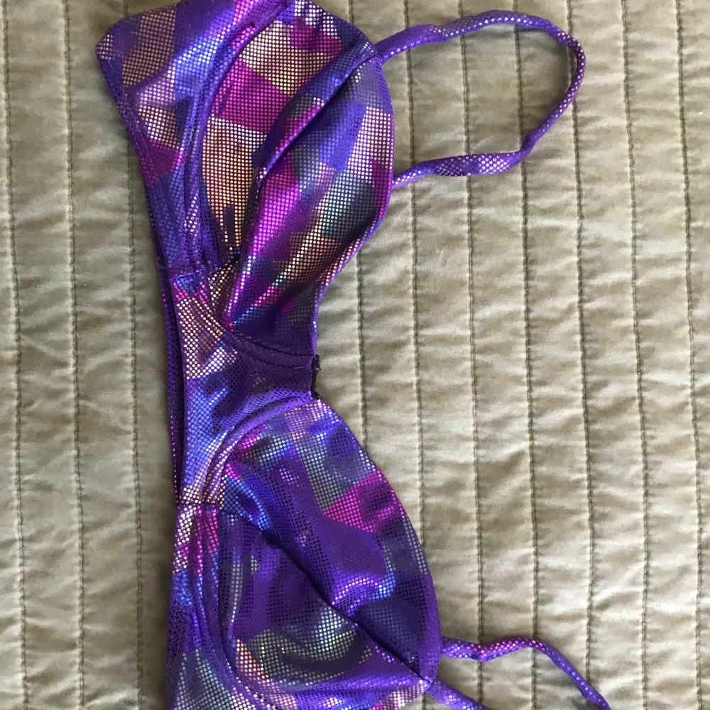 Awesome American Apparel Purple Sparkle Bikini Top